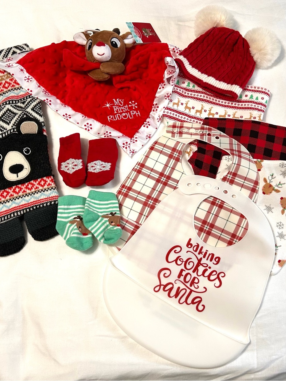 Baby Infant Toddler Large Bundle Holiday Christmas 10 Accessories! Red NEW NWT!